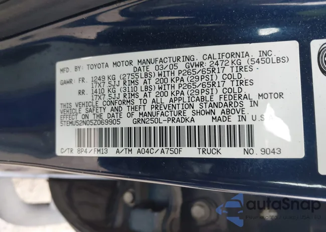 5TEMU52N05Z069905: 44074494