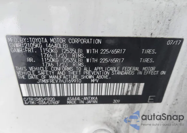 JTMBFREV7HJ169910: 44074528