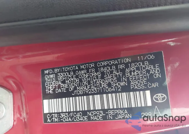 JTDBT923371106412: 44075623