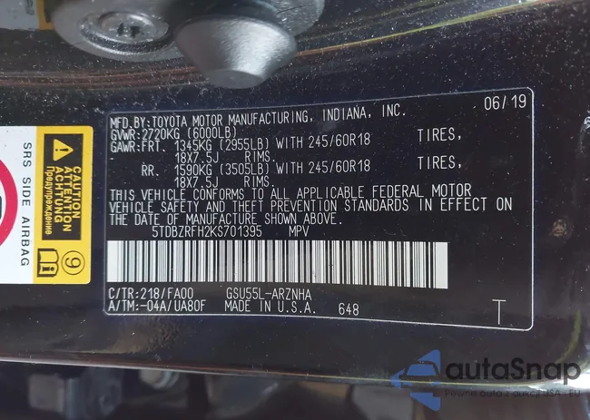 5TDBZRFH2KS701395: 44075649