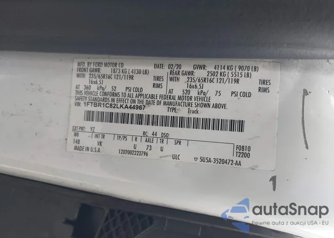 1FTBR1C82LKA44967: 44075806