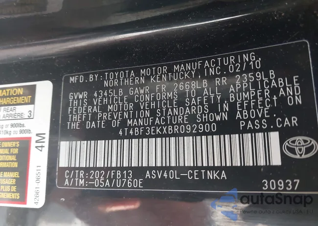 4T4BF3EKXBR092900: 44075858