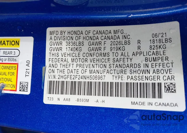 2HGFE2F24NH506967: 44076109