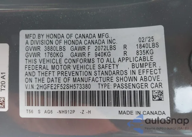 2HGFE2F52SH573380: 44075166