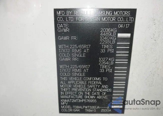 KNMAT2MT3HP576955: 44075304