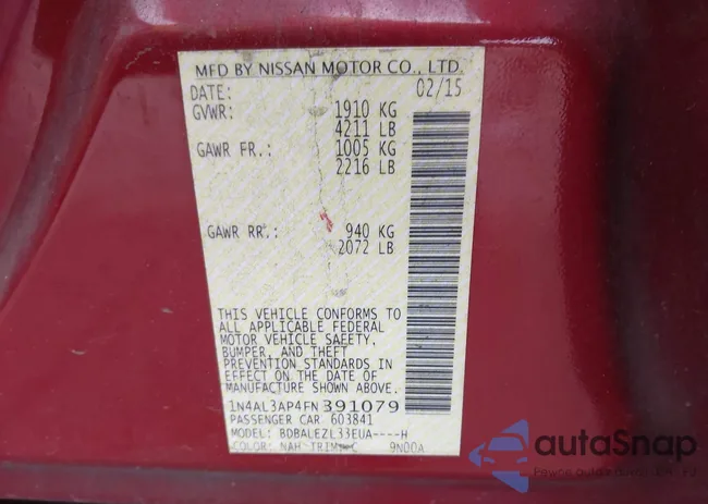 1N4AL3AP4FN391079: 44075308