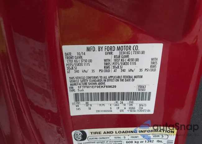 1FTFW1EF9EKF69629: 44075366