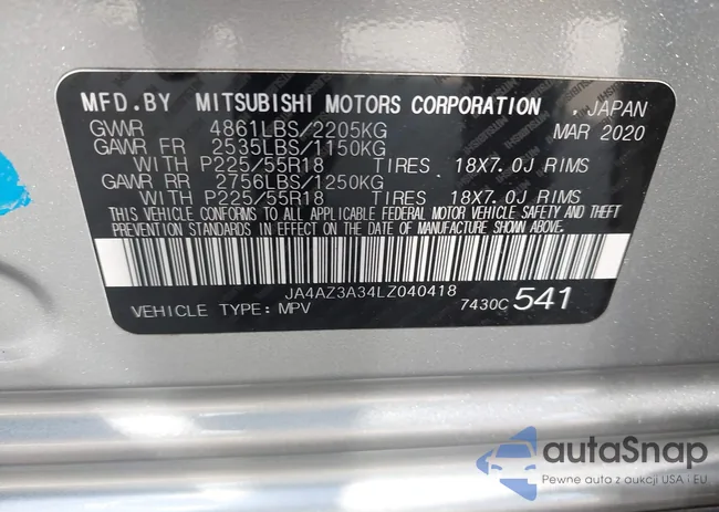 JA4AZ3A34LZ040418: 44075370