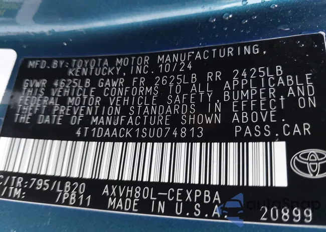 4T1DAACK1SU074813: 44076615