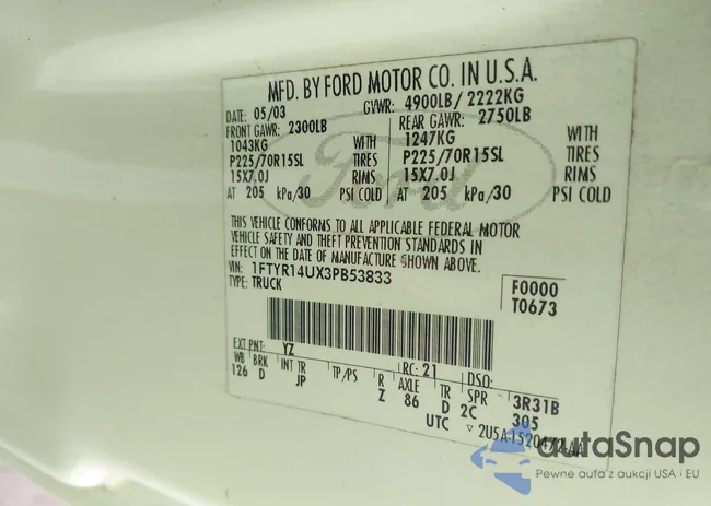 1FTYR14UX3PB53833: 44076659