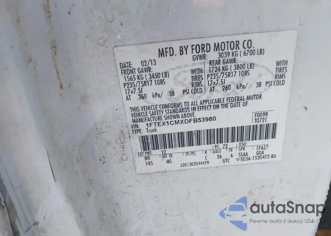 1FTEX1CMXDFB53980: 44076900