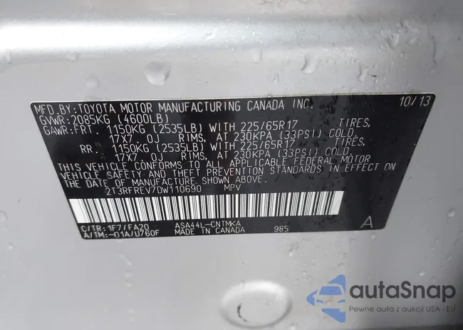 2T3RFREV7DW110690: 44077005