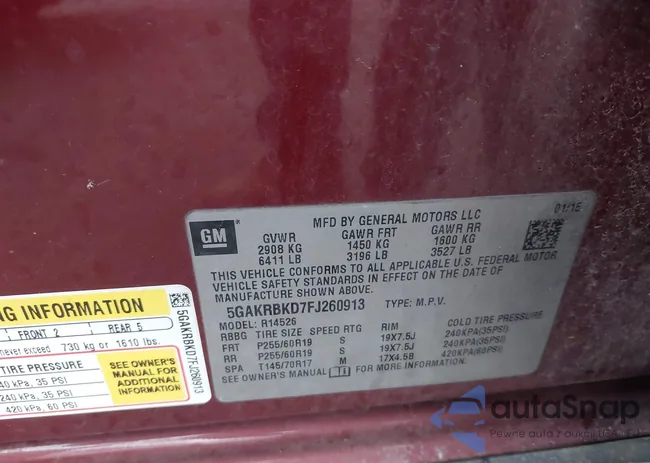 5GAKRBKD7FJ260913: 44076374