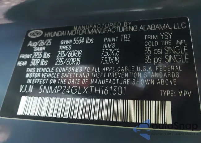 5NMP24GLXTH161301: 44076380