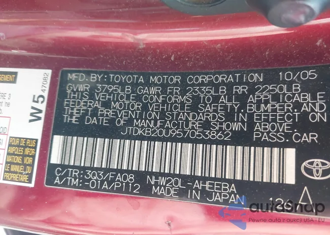 JTDKB20U957053862: 44076525