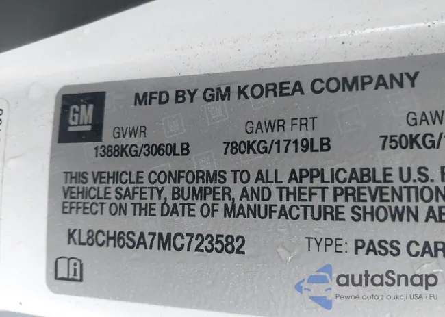 KL8CH6SA7MC723582: 44077601