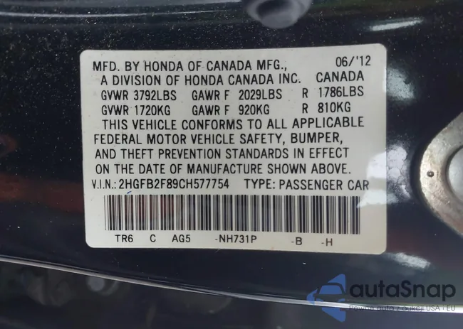 2HGFB2F89CH577754: 44077603