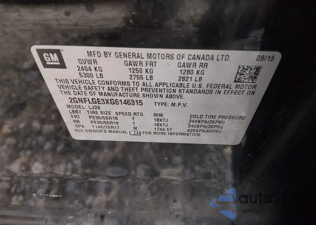 2GNFLGE3XG6146315: 44077669