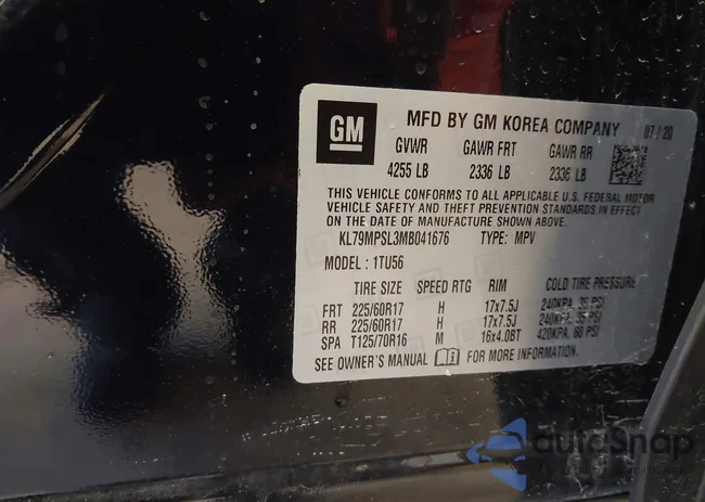 KL79MPSL3MB041676: 44077809