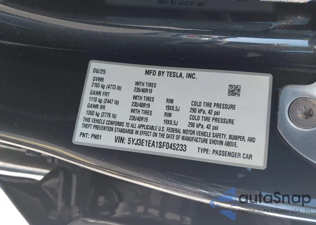 5YJ3E1EA1SF045233: 44077870