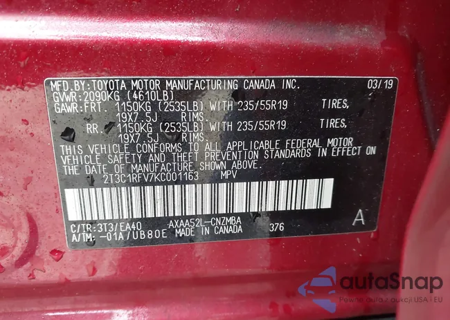 2T3C1RFV7KC001163: 44077929