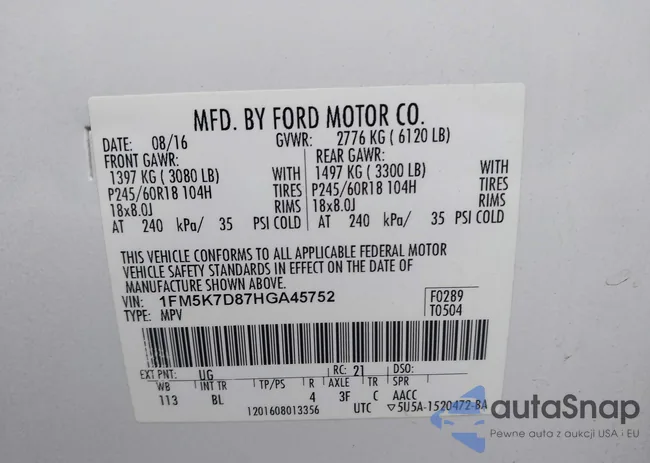 1FM5K7D87HGA45752: 44077216