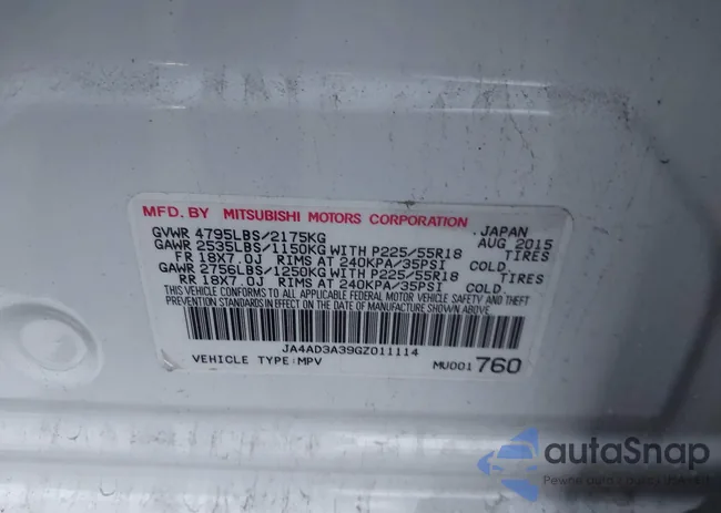 JA4AD3A39GZ011114: 44077265