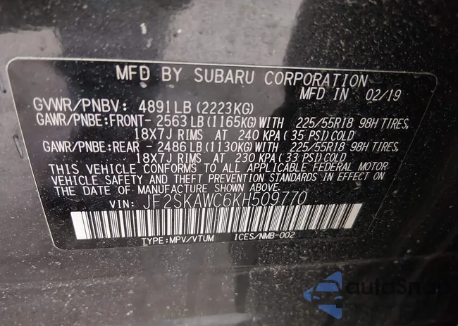 JF2SKAWC6KH509770: 44077360