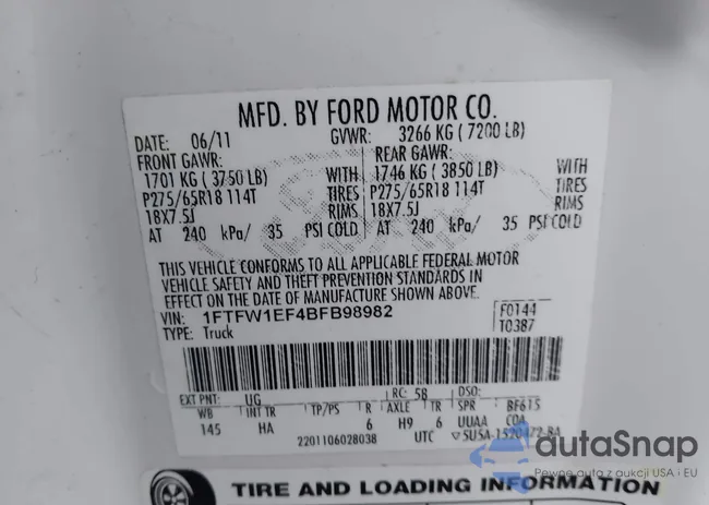 1FTFW1EF4BFB98982: 44077477