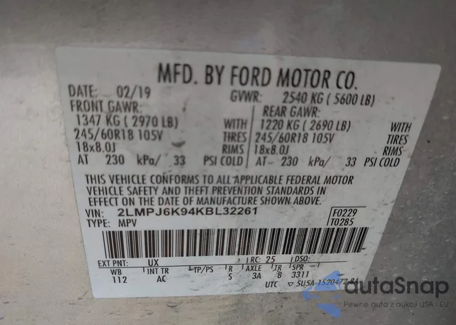 2LMPJ6K94KBL32261: 44078813