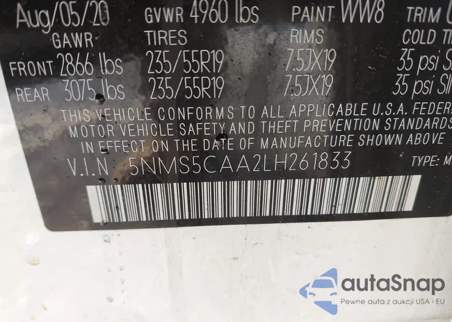 5NMS5CAA2LH261833: 44079162