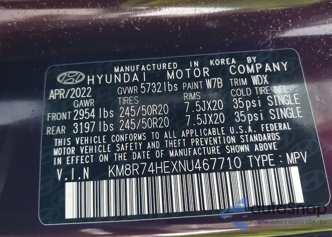 KM8R74HEXNU467710: 44078220