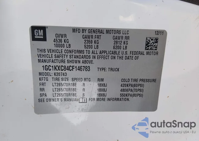 1GC1KXC84CF146783: 44078305