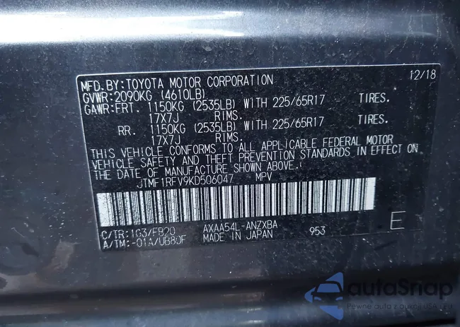 JTMF1RFV9KD506047: 44079302