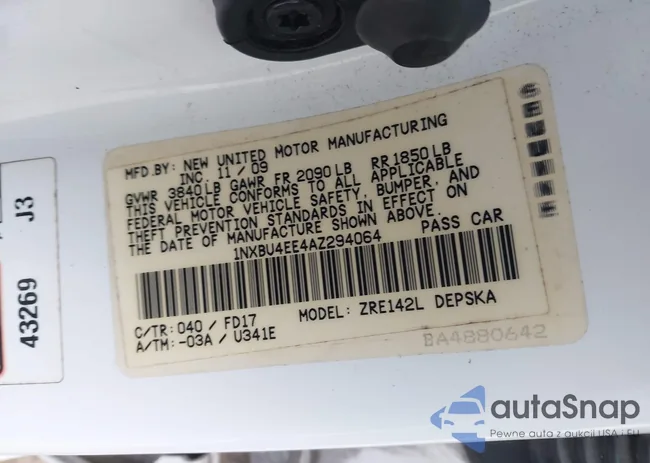 1NXBU4EE4AZ294064: 44079531