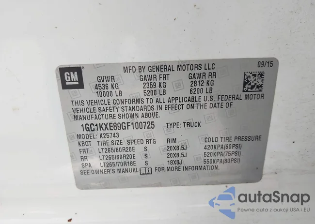 1GC1KXE89GF100725: 44080588