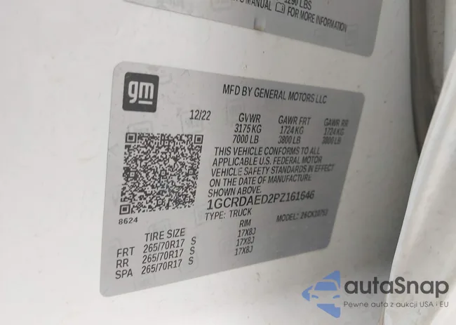 1GCRDAED2PZ161646: 44080668