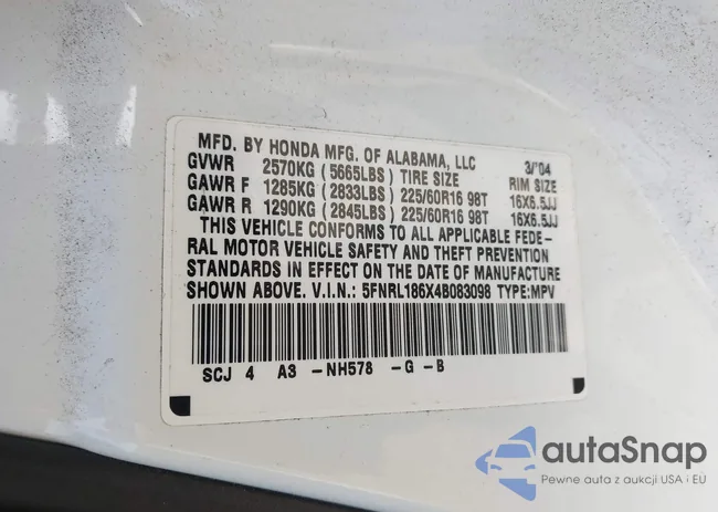 5FNRL186X4B083098: 44080674