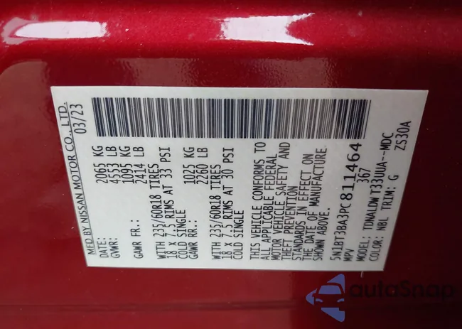 5N1BT3BA3PC811464: 44080703