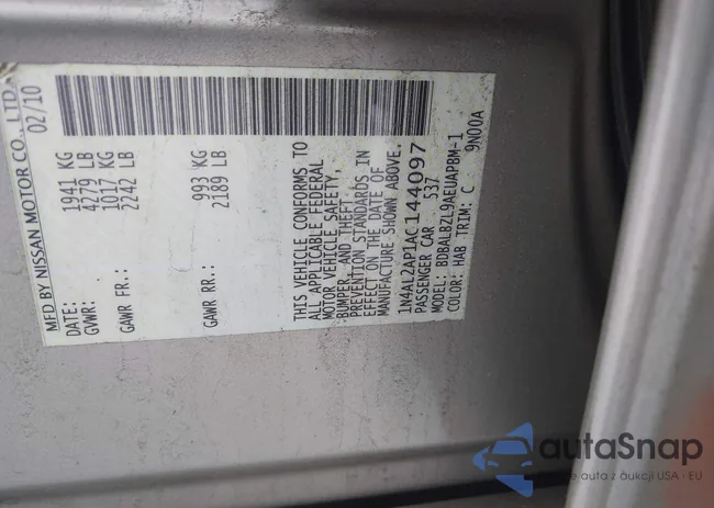 1N4AL2AP1AC144097: 44080762