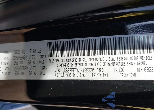 1C6SRFFTXLN166320: 44080929