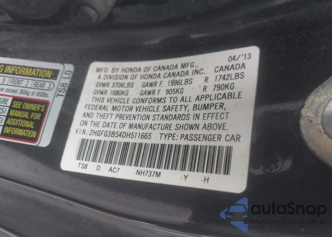 2HGFG3B54DH511665: 44080960