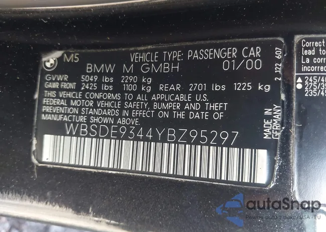 WBSDE9344YBZ95297: 44081037