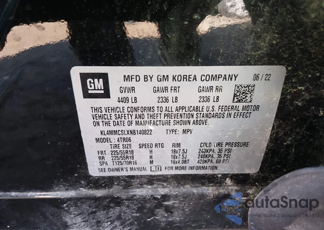 KL4MMCSLXNB140822: 44080255