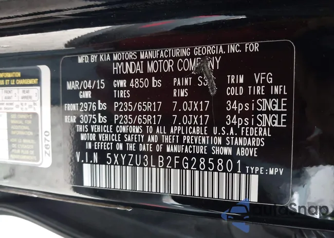 5XYZU3LB2FG285801: 44080464