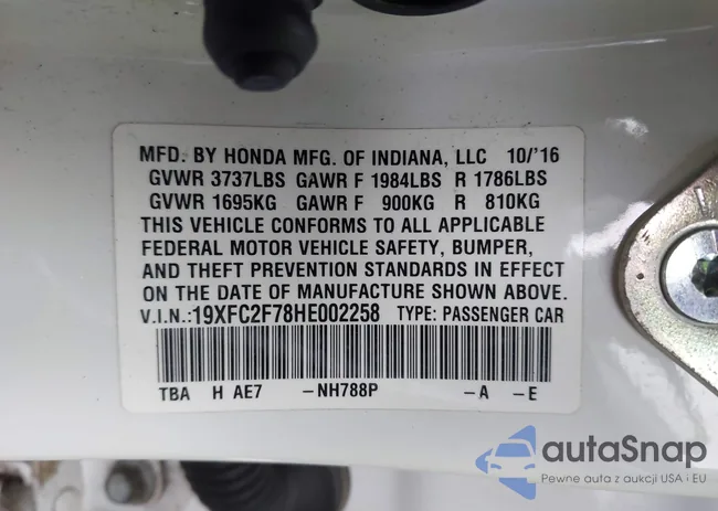 19XFC2F78HE002258: 44080502