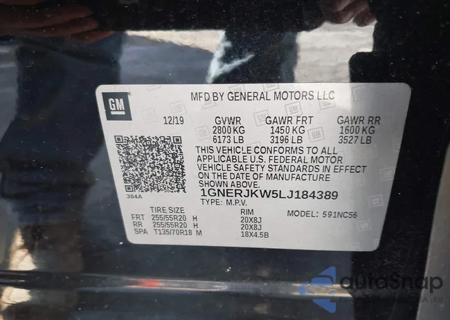 1GNERJKW5LJ184389: 44081685