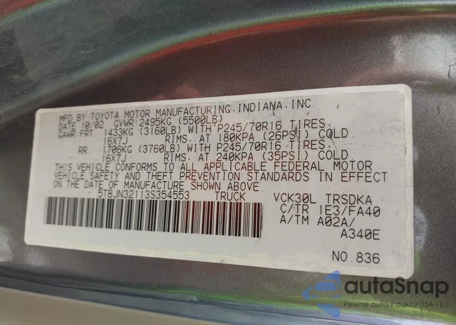 5TBJN32113S354553: 44081805