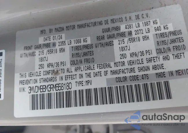 3MVDMBBM3RM658180: 44082087