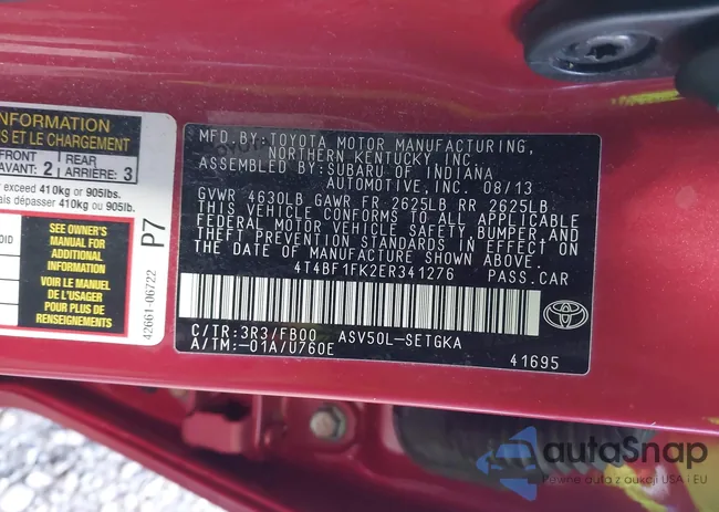 4T4BF1FK2ER341276: 44081335